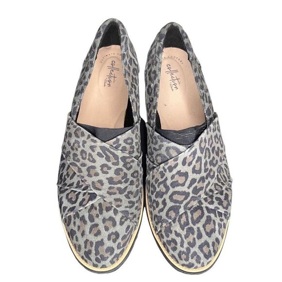 Clarks Sharon Form Leather Leopard Loafers Women’s 12 WIDE - Picture 3 of 9